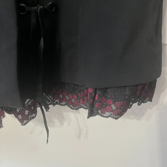 Rinascimento Vintage Italian Corset Blazer with Ruffle Lace Trim Goth Steampunk - Picture 3 of 11